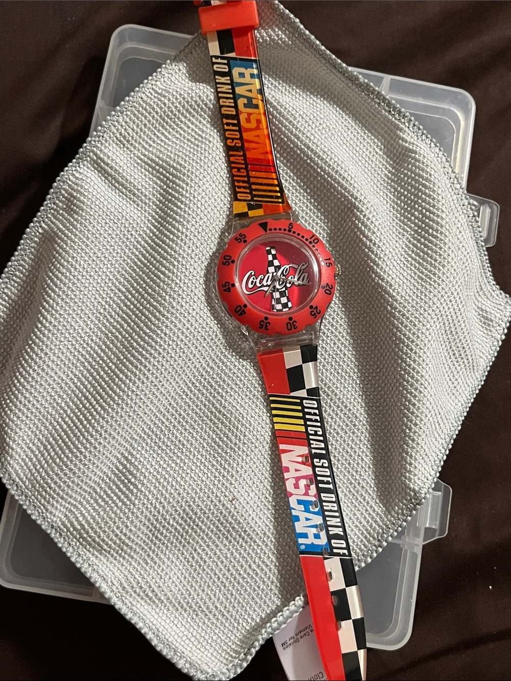 Coca Cola Red and Black NASCAR Strap Watch